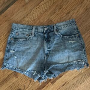 distressed denim shorts